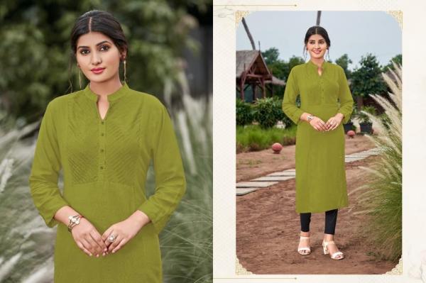 Poonam Smit Pintex Ethnic Wear Rayon Designer Kurti Collection